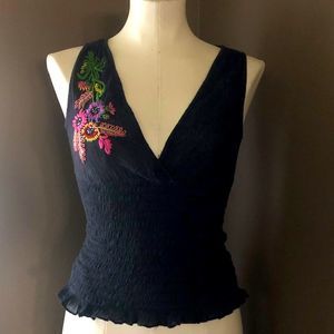 Miss Me Sleeveless  w/ Embroidery Design Blouse